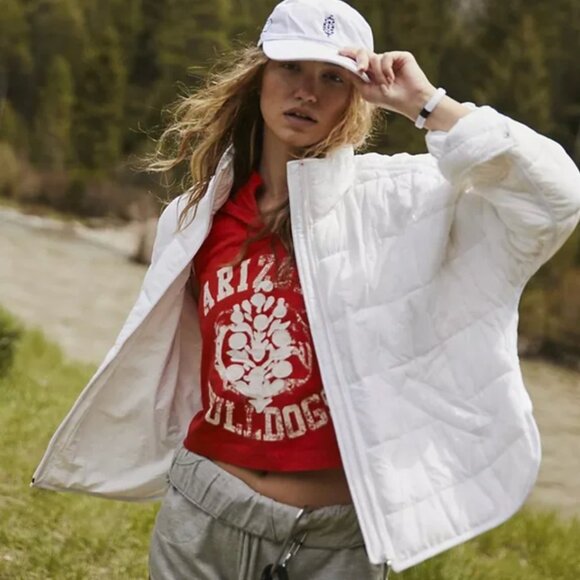 Free People Movement Pippa Packable Puffer Jacket -White - Small - Picture 3 of 13